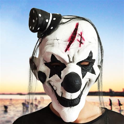 spoof black and white scary clown mask full face cosplay horror masquerade adult ghost mask hq