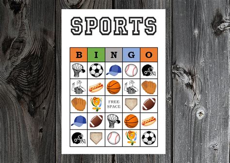 Sports Bingo 30 Printable Sports Baseball Football Soccer Etsy