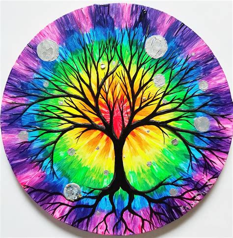 The Tree Of Life And The Rainbow Fluorescent Painting