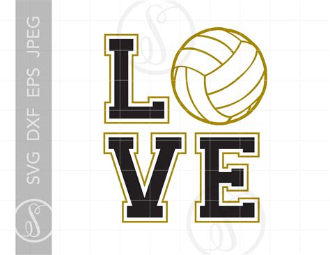 Love Volleyball Svg Cut Files Love Volleyball Png Sports | Etsy