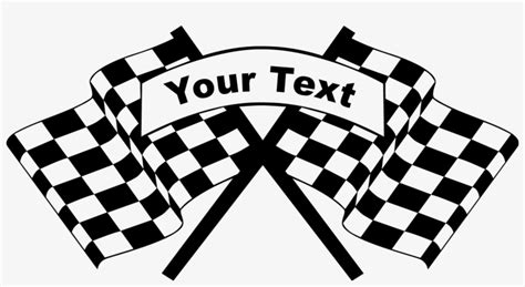 Checkered Racing Flags Sticker With Custom Wording Start Flag Vector