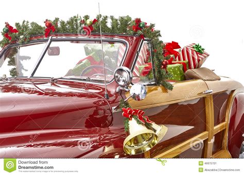 Christmas Decorated Classic Car Stock Image Image Of