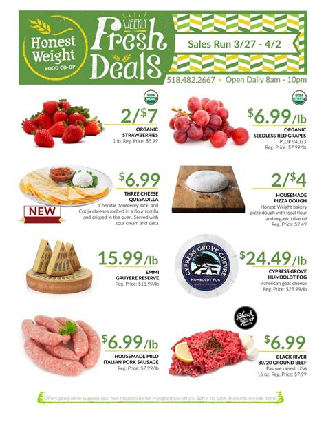 Want to know more about working here? Honest Weight Food Co-op Fresh Deals Sales Flyer - organic ...
