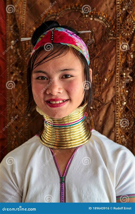 inle lake myanmar nov 09 2019 woman of padaung karen long necked tribe editorial photo