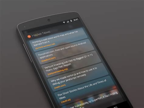 Hacker News Android App By Veronika Druce On Dribbble