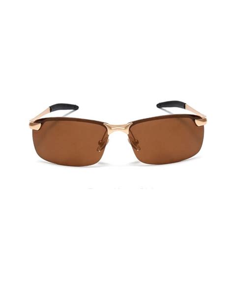 classic semi rimless polarized sport sunglasses metal frame retro style brown cg125nkrv19