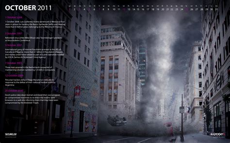 malware calendar wallpaper for october 2011 securelist