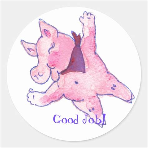 Good Job Cute Piggy Stickers Zazzle