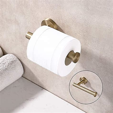 Brushed Gold Toilet Paper Holder Sus304 Stainless Steel Modern Round