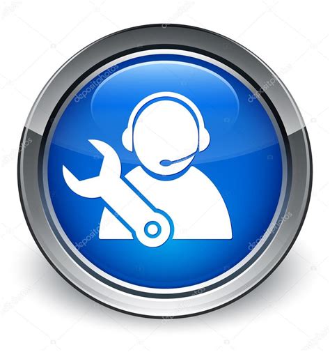 Tech Support Icon Glossy Blue Button Stock Photo By ©frdesign 56797551