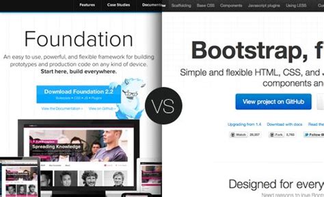 Compare foundation vs bootstrap and see what are their differences. Framework Fight: Zurb Foundation vs. Twitter Bootstrap ...