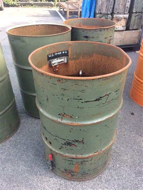 0010008 Military Green Oil Drums Stockyard North