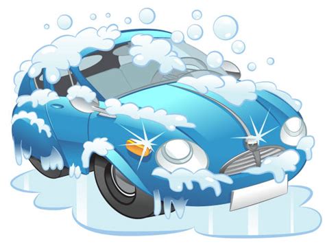 Cartoon Of The Car Wash Bubbles Illustrations Royalty Free Vector