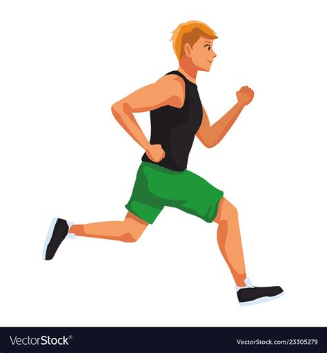 Fitness Man Running Royalty Free Vector Image Vectorstock