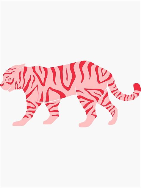 Red And Pink Tiger Sticker For Sale By Pink Cactus Sc Pink And Red