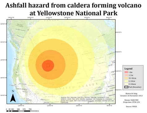 Maps Volcanic Hazard Map Of Yellowstone National Park