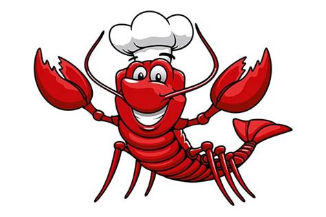 Happy Cartoon Red Lobster Chef ~ Graphics ~ Creative Market