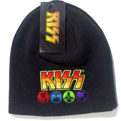 Official Kiss Beanie Hat Featuring The Band Icons Logo Embroidered On