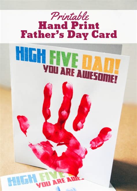 See the instructions as a springboard for your creativity this colorful and impressive father's day card with a m&m's necktie on it that said happy father's day is very easy to make with children. Printable Hand Print Father's Day Card - Pepper Scraps