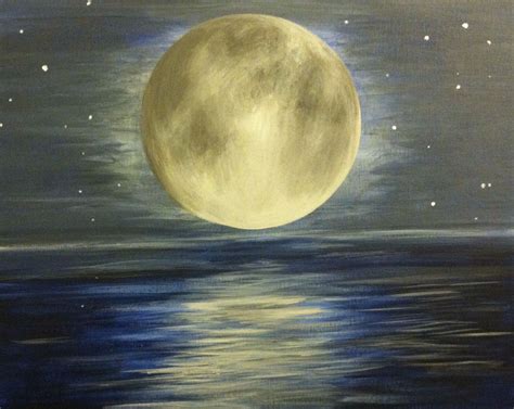 Moon Over Water Moon Over Water Celestial Poetry Painting Outdoor