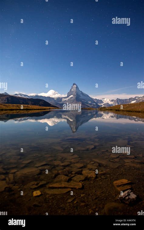 Matterhorn Mountain Reflected In A Lake Hi Res Stock Photography And