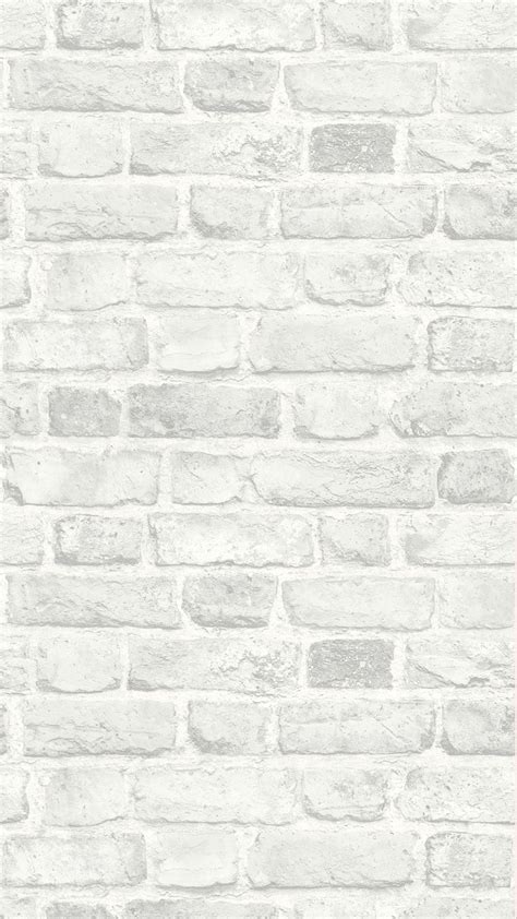 Battersea Brick Wall Effect Wallpaper In White Кирпичная стена