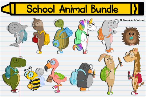 School Animals Back To School Illustration School Clipart