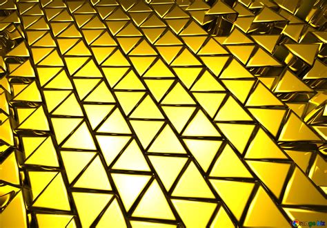 3d Abstract Geometric Volumetric Triangle Gold Yellow Metal Background