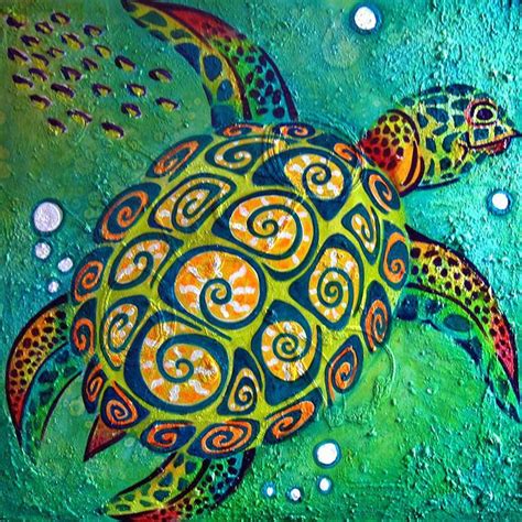Paintings Of Turtles Abstract Sea Turtle Art Ninja Turtle Painting