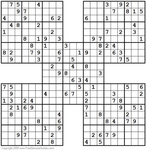 Printable Sudoku Printable Sudoku Samurai Give These Puzzles A Try