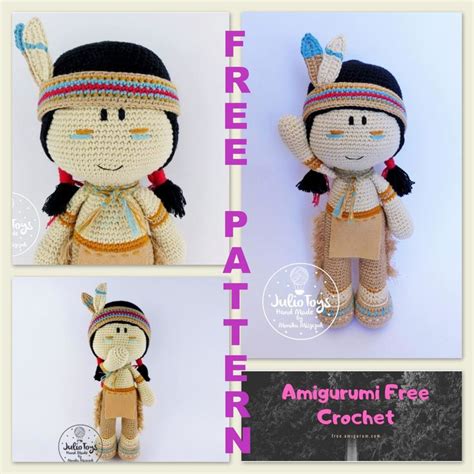 Amigurumi Native American Girl Baby Free Crochet Pattern Crochet