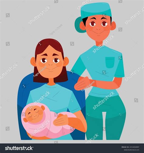 Silhouette Midwives Day Midwives Day Vector Stock Vector Royalty Free