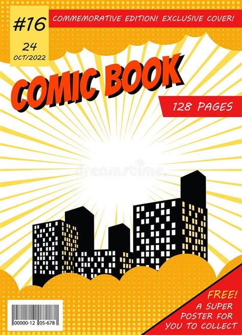 Comic Book Cover Retro Magazine Template Comic Cartoon Page Vector