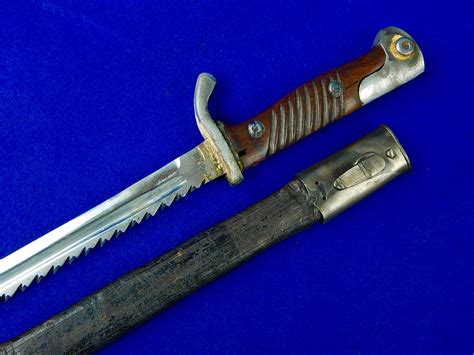 Vintage Aged Replica Of German Germany Ww1 Saw Back Bayonet With Scabb