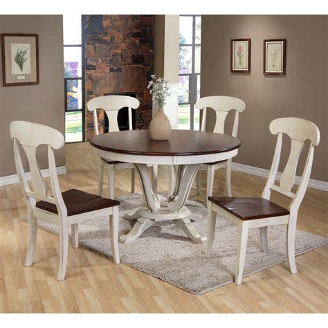Baxton Studio Napoleon Chic Country Cottage 5 Piece Round Dining Table