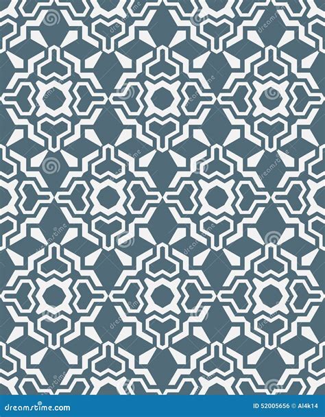 Geometric Abstract Flowers Monochrome Seamless Pattern Stock Vector