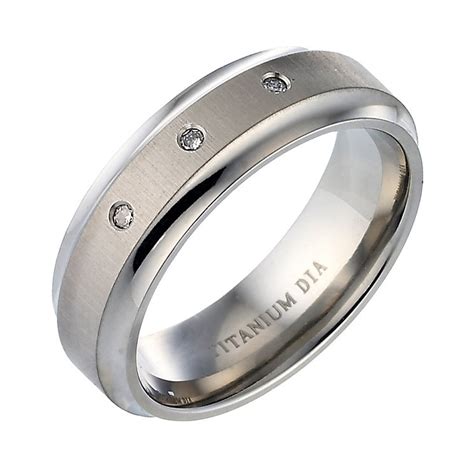 Mens Titanium Diamond Engagement Ring Hsamuel