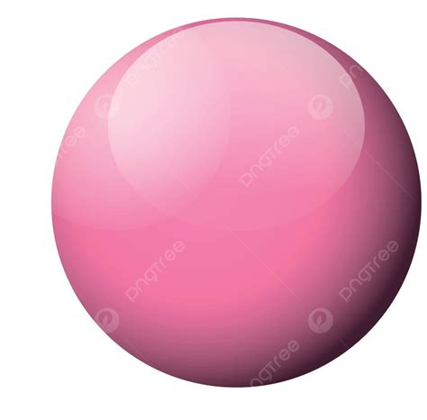 3d Vector Object Of A Pink Glossy Sphere With Drop Shadow On White