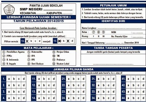 61 Terbaru Lembar Jawaban Pilihan Ganda Soal Ujian