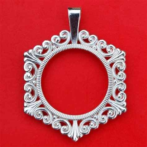 Solid 925 Sterling Silver Coin Bezel Mount Frame Settings Fit Etsy