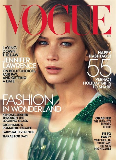 Jennifer Lawrence Pose On Vogue December 2015 Cover Photoshoot Kris