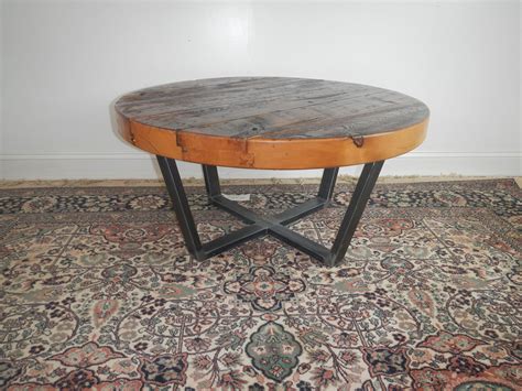 Reclaimed Wood Coffee Table Round Allegheny Reclaimed Wood Round