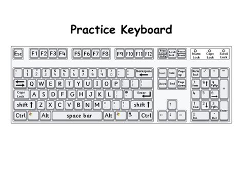 Printable Keyboard For Typing Practice Teaching Resources