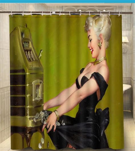 015 New Pin Up Girl Classic Design 140x180cm Moden Classical Custom Shower Curtain Bathroom
