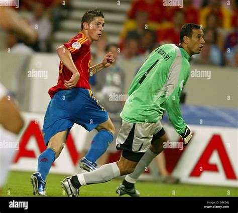 Spains Fernando Torres Scores His Sides Second Goal Past Tunisias