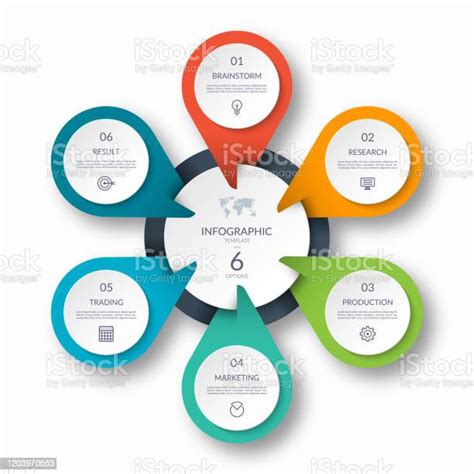 Infographic Circle Diagram Template With 6 Options Can Be Used As A