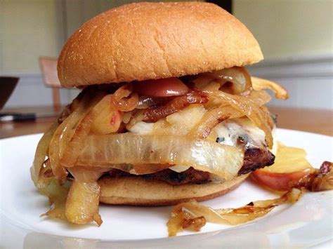 Smothered Maple Turkey Burgers With Caramelized Onions Apples