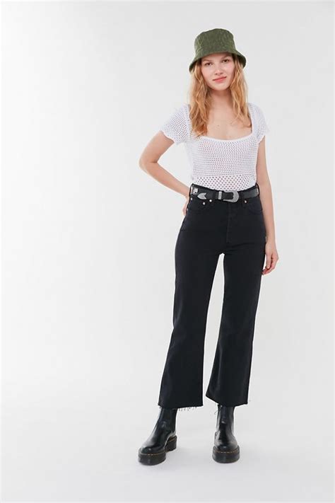 Levis Ribcage Cropped Flare Jean Scapegoat Urban Outfitters