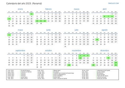 Calendario 2023 Con Días Festivos En Panamá Imprimir Y Descargar Calendario
