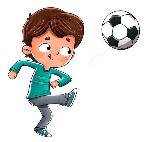 Boy Playing Soccer Throwing The Ball Soccer Drawing Football Drawing